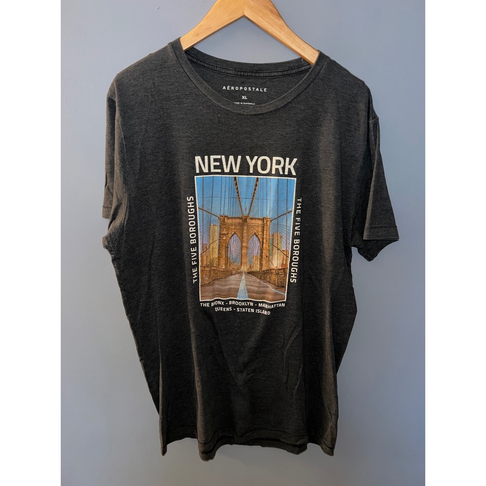 Aeropostale Mens XL New‎ York City Five Boroughs Brooklyn Bridge Graphic T-Shirt